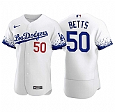 Dodgers 50 Mookie Betts White 2021 City Connect Flexbase Jersey,baseball caps,new era cap wholesale,wholesale hats